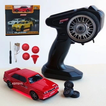 Дрифт машинка БМВ на радиоуправлении BMW M3 E30 Mini Drift 1:43, 4WD, до 15 км/ч, LED подсветка, USB зарядка, для дрифта (Красный)