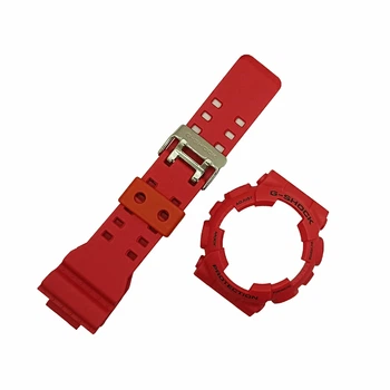 Оригинальный ремешок и накладка на корпус Casio g shock GA-100/110 красный матовый
