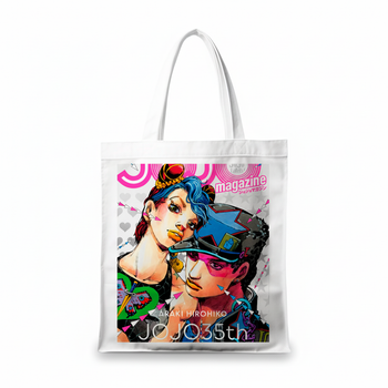 Сумка-шопер Невероятные приключения ДжоДжо JoJo s Bizarre Adventure 39x35 см белая из габардина 11864