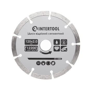 Диск отрезной сегментный алмазный 125мм, 16-18% INTERTOOL CT-1002