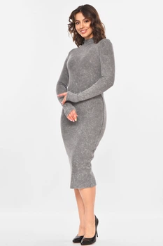 Платье женское однотонное удлиненное серого цвета Fashion размер 44 (211191)