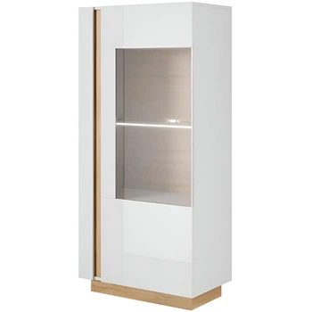 Вітрина низька Perfect Home Арко / Arco 1-дверна 1D1W/72 Білий глянець/дуб грандсон (PFH-091030)