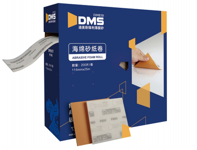 Шліфувальна губка в рулоні DMS 1м P120 (115х125мм) — Абразив на поролоні для шліфування (0992)