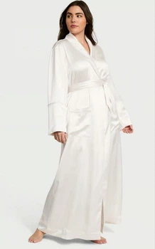 Халат Victoria's Secret Bridal Luxe Satin Long Robe білий M L