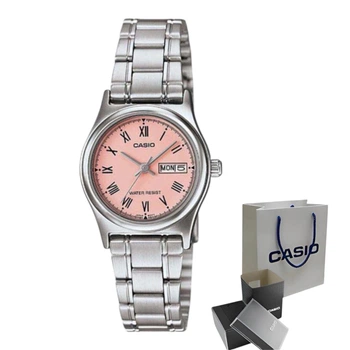Женские наручные часы Casio LTP-V006D-4B, кварцевые, стальной браслет, водозащита 30 м