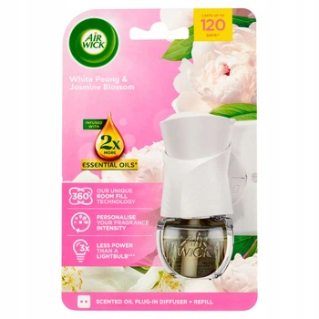 Електричний ароматизатор повітря Air Wick White Peony & Jasmine Blossom змінним флаконом 19 мл