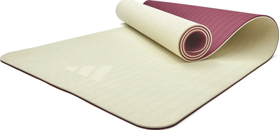 Килимок для йоги Adidas Double Sided Yoga Mat 6 мм, біло-рожевий