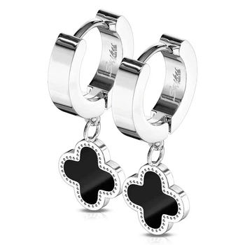 Серьги Черный клевер в стиле Van Cleef 13 мм медицинская сталь