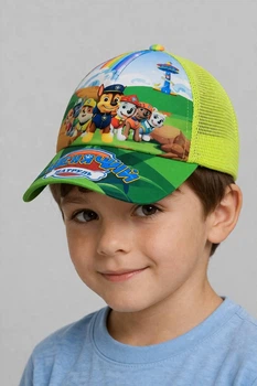 Детская кепка с сеткой Щенячий Патруль Райдер и Герои 2 (Paw Patrol) 54-55 см Салатовый