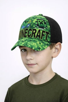 Дитяча кепка із сіткою Кріпер Майнкрафт (Minecraft) 52-55 см Зелений