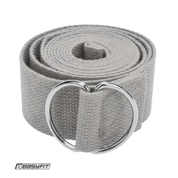 Ремень для йоги EasyFit Yoga Strap 183 см серый (пояс для йоги и пилатеса)