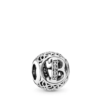 Посріблена бусина Пандора Pandora Літера В 791846CZ