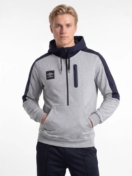 Худі утеплене чоловіче Umbro Terrace Half Zip Hoodie 66540U-MVX M Світло-сіре (5063178472395)