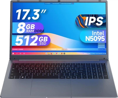 Ноутбук 17.3" IJKKJI 1732N-8 Intel Celeron N5095 RAM 8GB SSD 512GB Windows 11 (UKR)