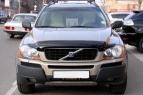 Дефлектор капота мухобойка Volvo XC90 03-15 HIC черная Вольво ХС90 АМ0007035