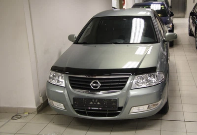Дефлектор капота мухобойка Nissan Almera Classic 06-08 HIC черная Ниссан Альмера АМ0006972
