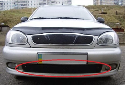 Зимова заглушка накладка на бампер нижня AVTM Daewoo Lanos 98- матова Дэу Ланос АМ0031196