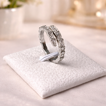 Кольцо в стиле Bvlgari змея, универсальный размер (Silver)