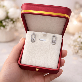 Серьги гвоздики в стиле Messika (Silver)