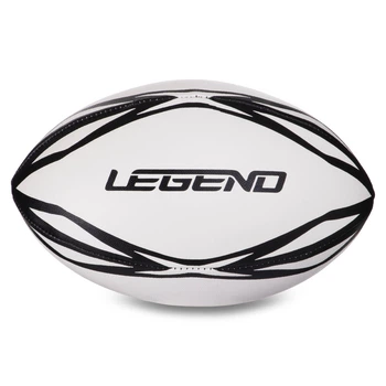 Мяч для регби №3 для детей до 9 лет LEGEND R-3299 белый-черный