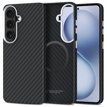 Чехол Tech-Protect Ion Carbon для Samsung Galaxy S26 Black/Silver with MagSafe (5906302390519)