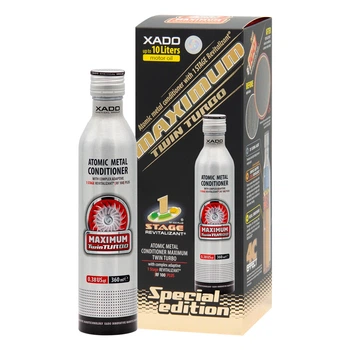 Атомарный кондиционер металла Xado 1 Stage Maximum Twin Turbo с ревитализантом для мощных двигателей 360мл ХА 40028_1