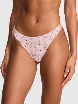 Жіночі трусики Victoria's Secret (2859978494956) Logo Cotton Shine High-Leg Thong XXL рожеві