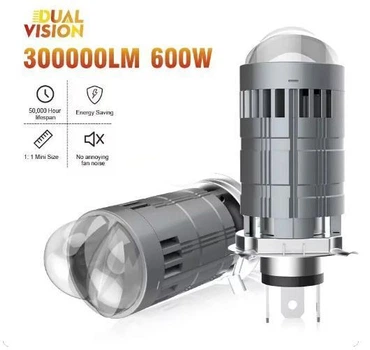 Лампа BI- LED H4 mini светодиодная линза с активным охлаждением и обманкой 6000K 12-32V Canbus (за 1шт)