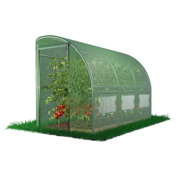 Полуарочная теплица 4×1,5×2 м 6 м² Garden Line TUN1439 садовый парник для овощей и цветов мини-теплица для дачи и огорода пленочная укрывная теплица компактная складная переносная защита от ветра дождя солнца быстрая сборка