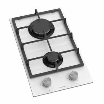 Варочная поверхность на стекле Domino Minola MGG 31422 WH, белая стеклянная компактная газовая рабочая поверхность на 2 конфорки