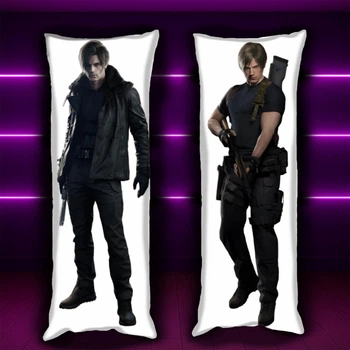 Дакимакура 150х50 см Леон Кеннеди Резидент 4 Leon kennedy Resident Evil 4 Подушка с наволочкой двусторонняя (0166711)