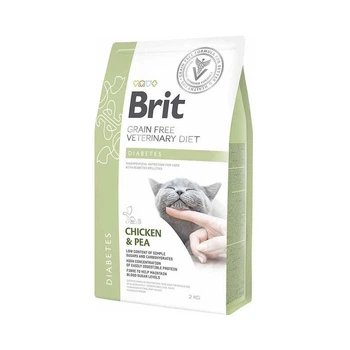 Корм сухой Brit Grain Free VetDiet Cat Diabetes для котов с сахарным диабетом беззерновой с курицей и горохом 2 кг