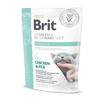 Корм сухой Brit Grain Free VetDiet Cat Struvite для котов с мочекамяной болезнью с курицей и горохом 400 г