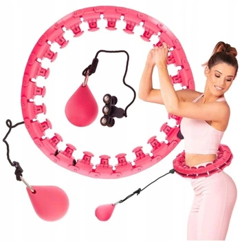 Массажный обруч для похудения HULA HOOP HL8767 Хула Хуп с грузом для фитнеса Розовый
