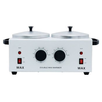 Воскоплав баночный двойной металлический Wax Warmer Double белый, 2 по 400 мл