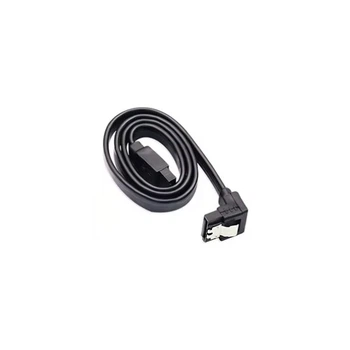 Кабель SATA 3.0 7pin 6,0 Гбит/с 26 AWG прямой + угловой коннектор с защёлками, 0.4м, Black