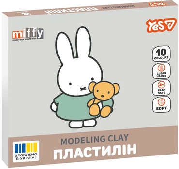 Пластилин YES Miffy 10 цветов 200 г (540718) (4823091923760)