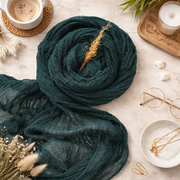 Раннер из натуральной марли 100% хлопок VTILENE, Teal Green, 60 см, 1 м