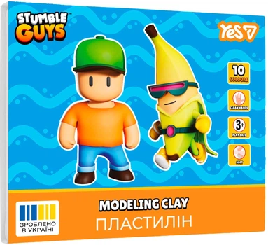 Пластилин YES Stumble Guys 10 цветов 200 г (540723) (4823091923968)