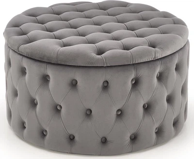 Pufa Halmar NUNEZ ze schowkiem 70x40 cm Popielaty (5905248130838)