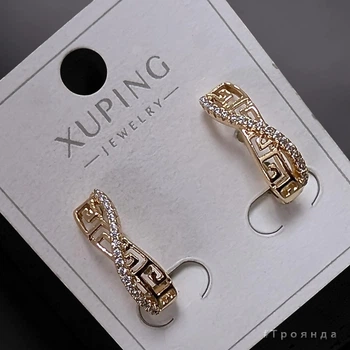 Серьги с позолотой 18К XUPING камни белого цвета (34010467)