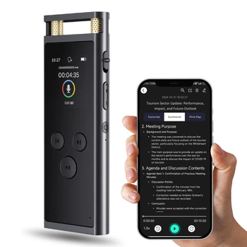 Умный диктофон FoCase Rec AI Voice Recorder 64GB с активацией голосом, ИИ-транскрипцией, текстом и анализом GPT-4o