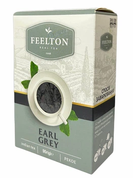 Чай чорний FEELTON Earl Grey Pekoe листовий з бергамотом 90 г Індія