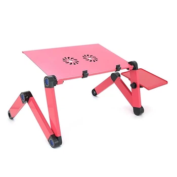 Стіл-трансформер під ноутбук Laptop Table YL-803, 2 вентилятори, Pink, 480*260 mm (UG-44941)