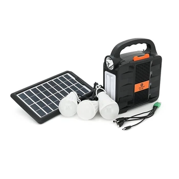 Переносний ліхтар EP-396 + Solar, Функції: PowerBank, FM радіо, USB/TF, Bluetooth, АКБ 6V/4A, 3 виносні лампочки 3W, 185х82х209мм, Black, Box (UG-45097)
