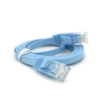 Патч-корд літій плоский WEEPDA, UTP, RJ45, Cat.6, 1.5m, синій