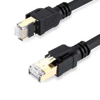 Патч-корд літій VEGGIEG, CCA, SFTP, RJ45, Cat.8, 0,5m, чорний