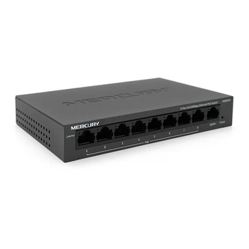 Комутатор POE Mercury MS09CPS з 8 портами POE + 1 порт UP-Link 100Мбіт, БП в комплекті, Q18 (UG-24109)