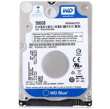 Жорсткий диск Western Digital Blue 500GB 5400rpm 16MB 2.5` SATAIII (WD5000LPCX-75VHAT0)