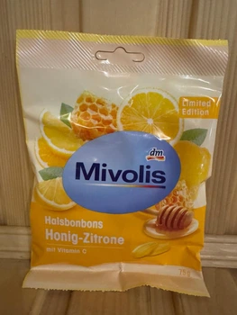 Пастилки для горла мед-лимон з вітаміном С Mivolis Bonbon Honig-Zitrone 75 гр